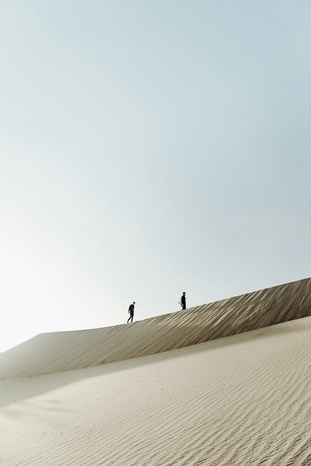 two men on the desert at daytime