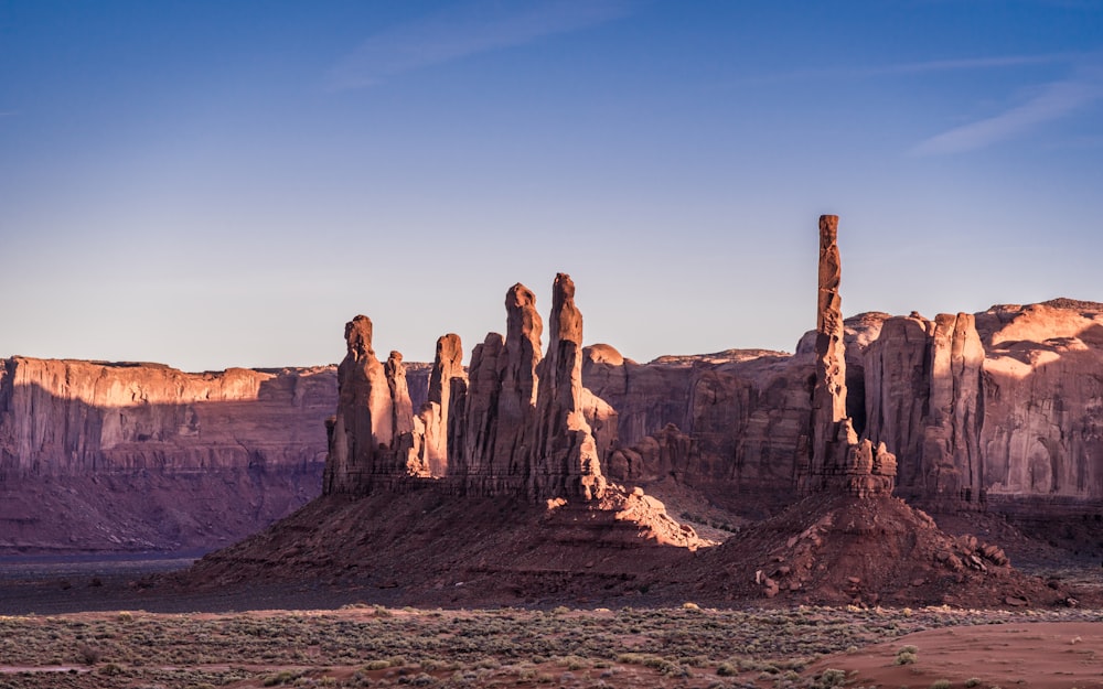 landscape photography of rock formation