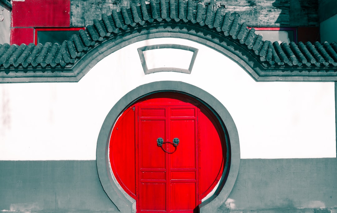 wall with red gate, RED GATE