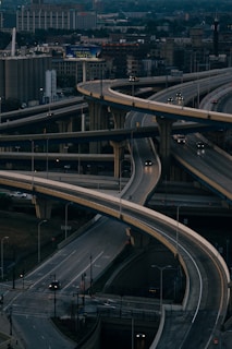 aerial photography of roads