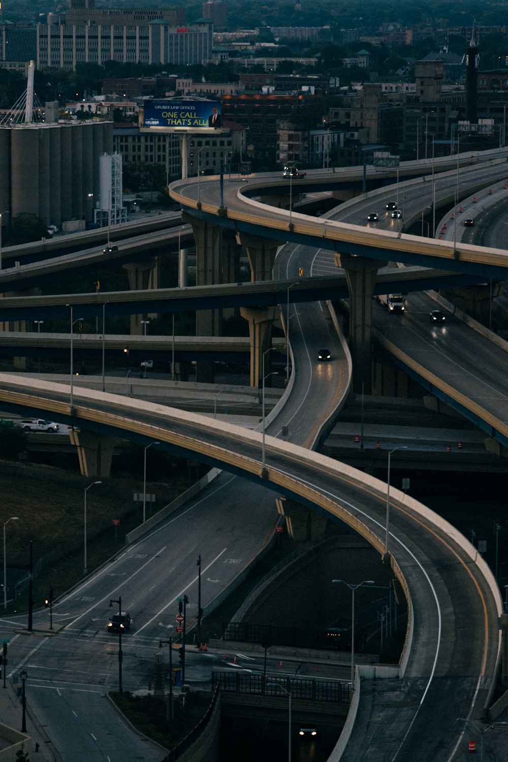 Photographie aérienne des routes