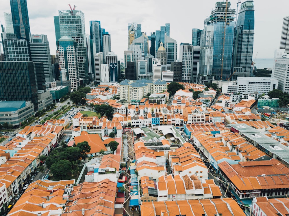 aerial view of houses