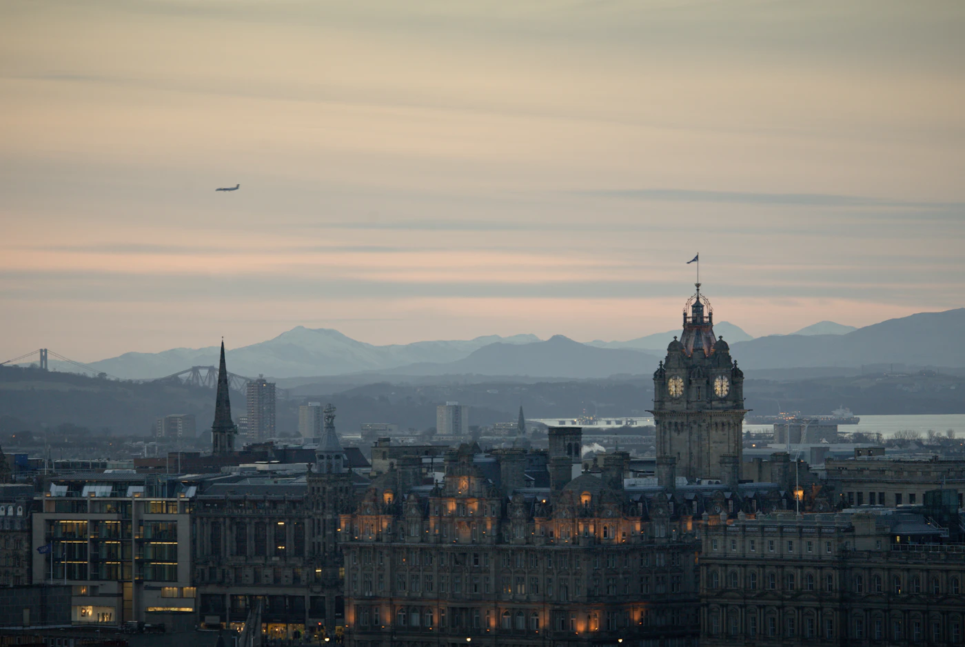 Edinburgh skyline at dusk
