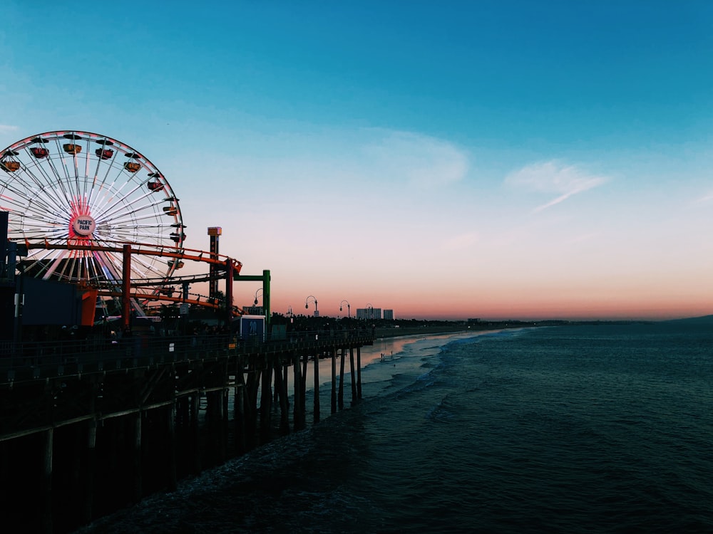 Ferris wheel near beach shore