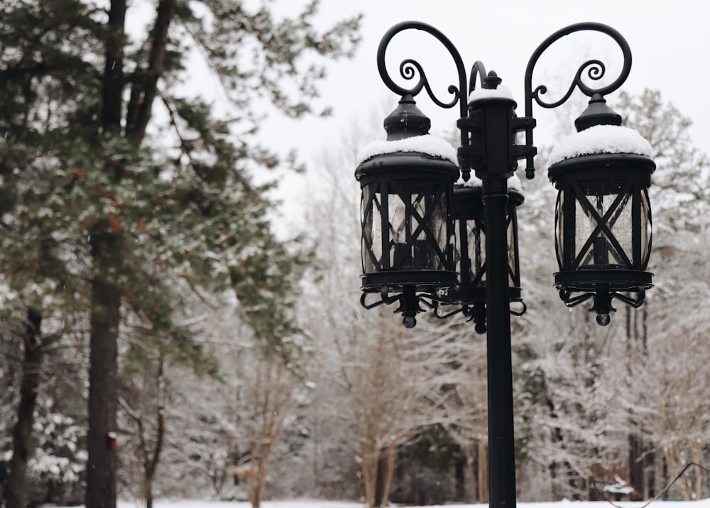 black outdoor lamp post