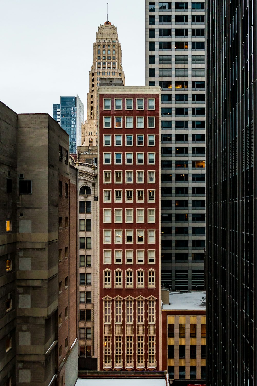 red concrete high-rise building