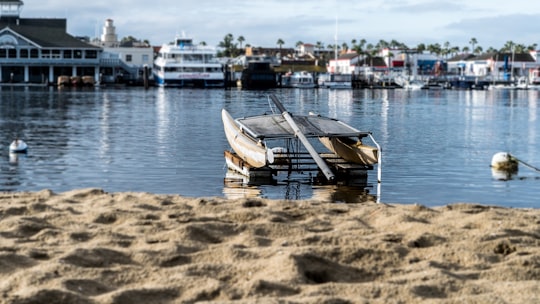 white and gray boat near seashore in Balboa Island United States