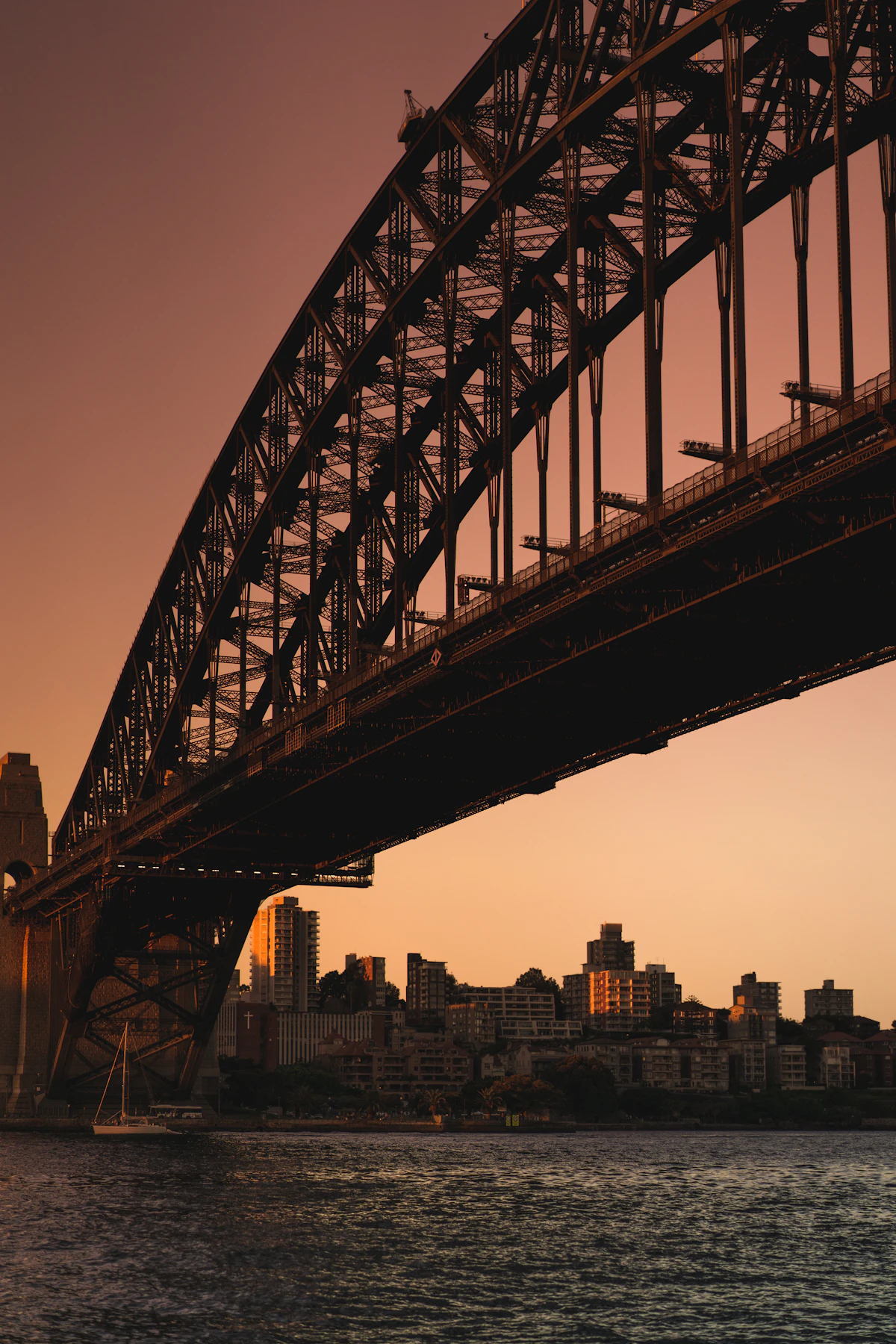 Sydney Harbour Bridge steel arch over the water