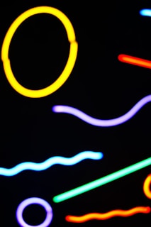 Colorful abstract shapes displayed on a digital screen.