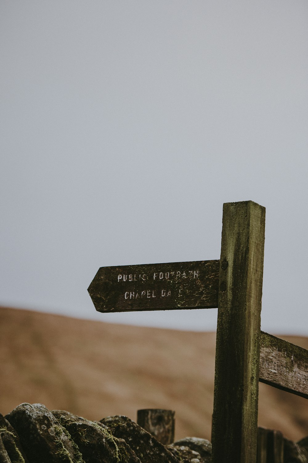 brown wooden street signage