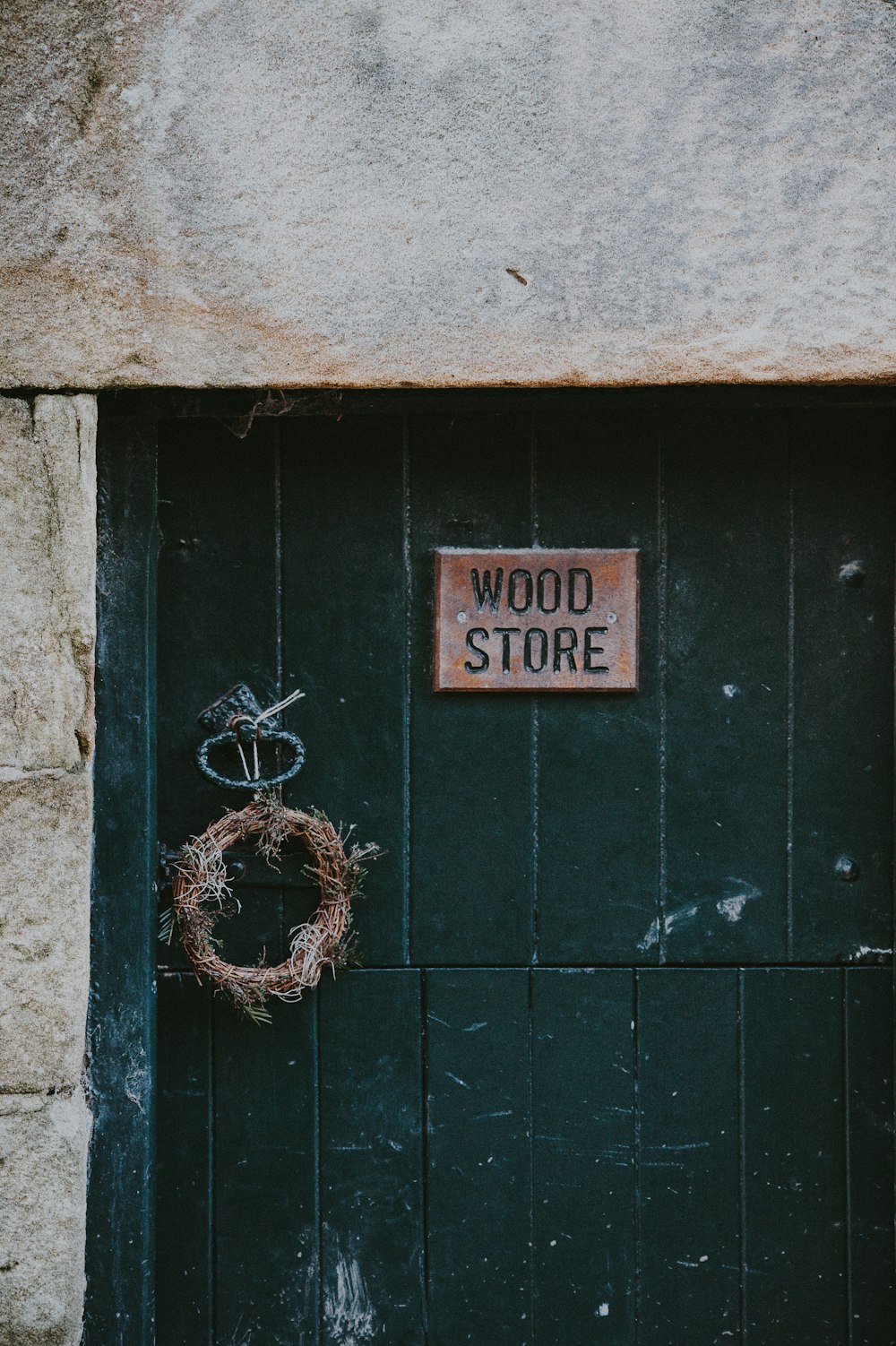Wood Store signage on wall
