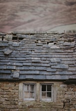 gray and brown brick wall house