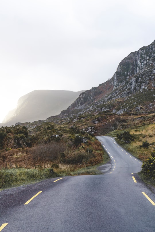 concrete road across the mountain in Gap of Dunloe Ireland