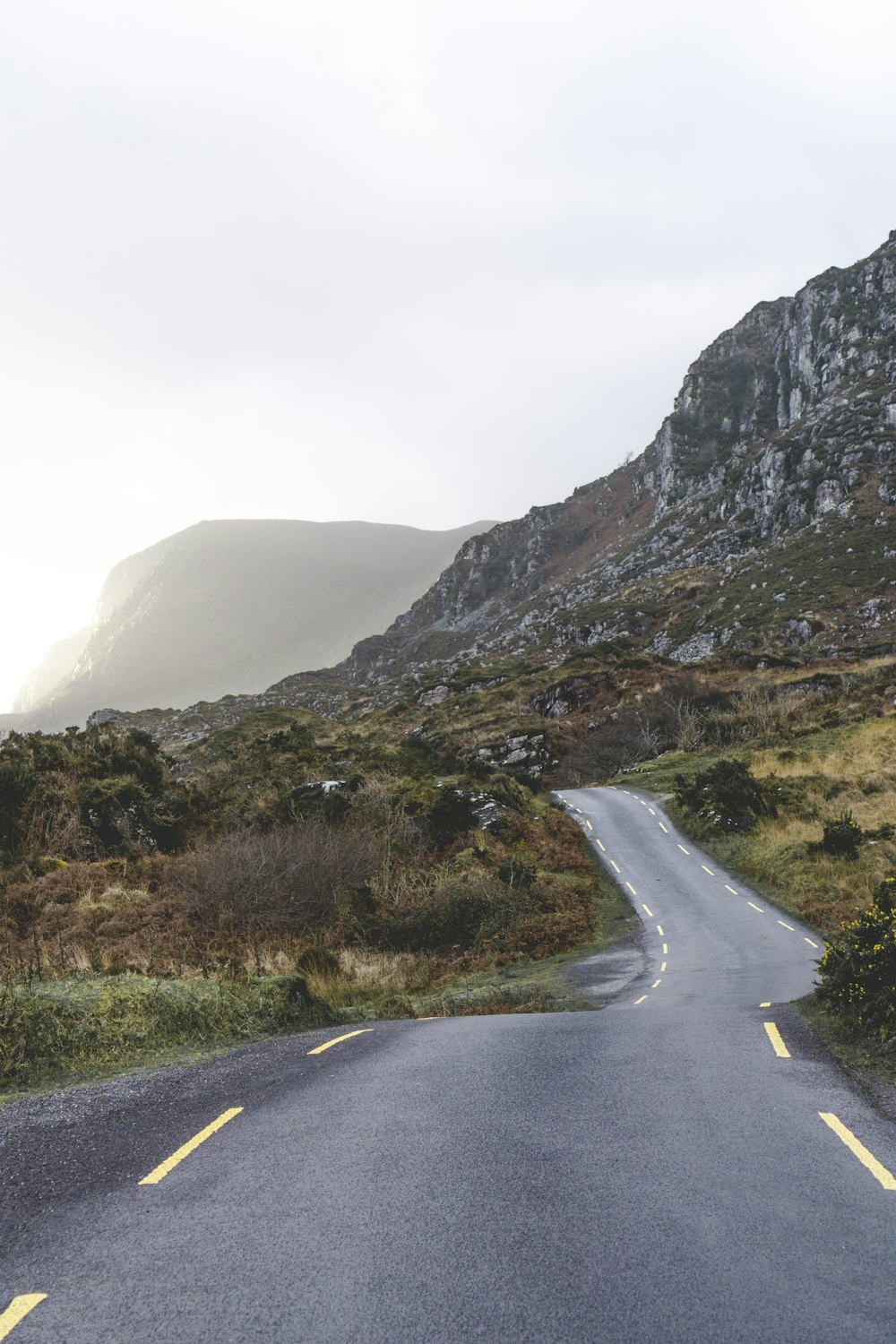 concrete road across the mountain