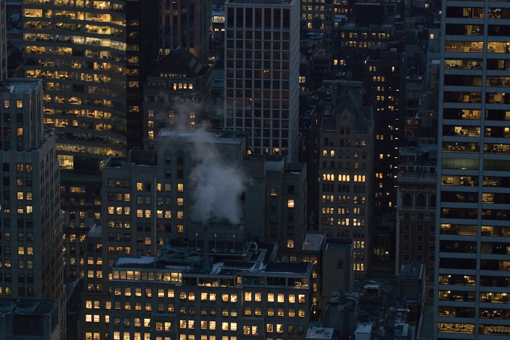 birds eye view of city building