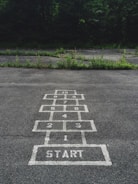 numbering start line on concrete floor