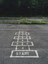 numbering start line on concrete floor