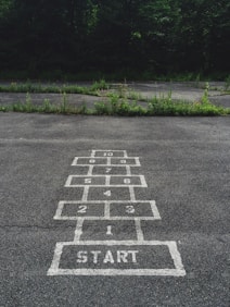 numbering start line on concrete floor