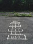 numbering start line on concrete floor