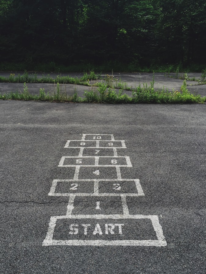 公園裡的跳格子遊戲