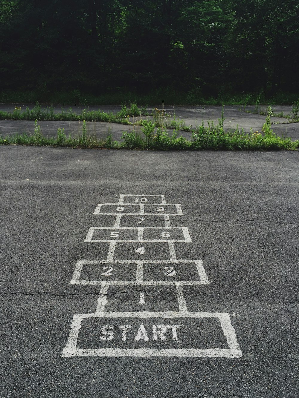 numbering start line on concrete floor