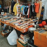 assorted books on table