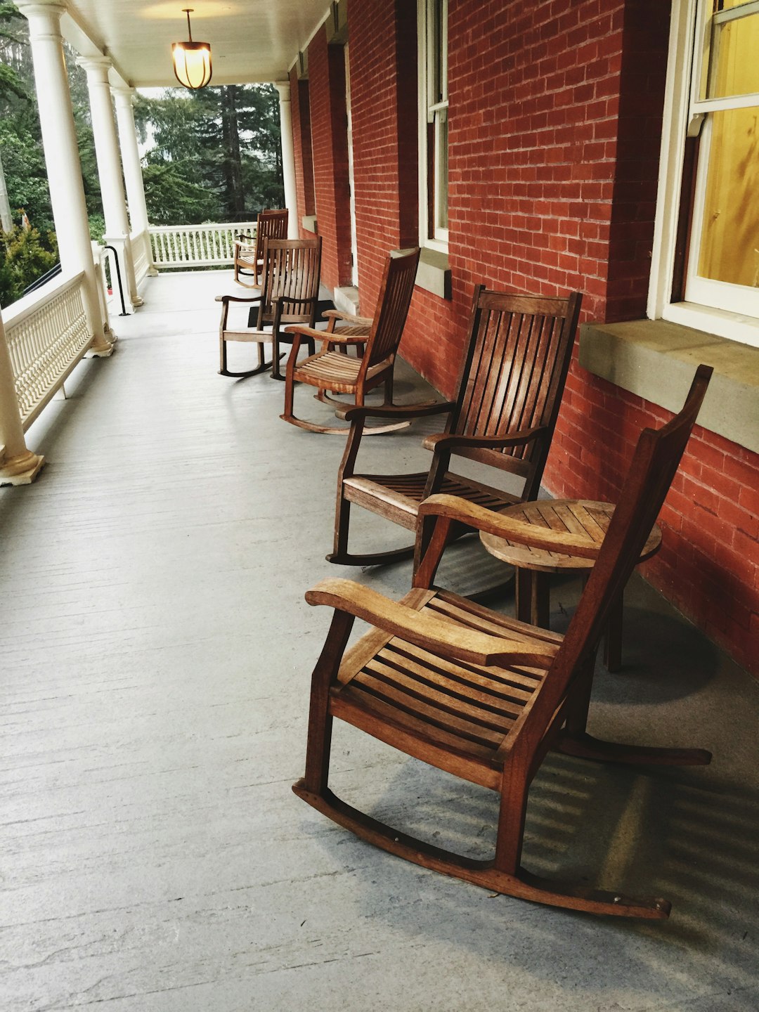 empty wooden chairs