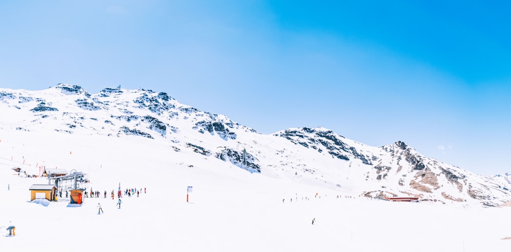 mountain covered by snow