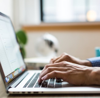 person typing on silver MacBook