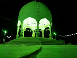 Evening view of Shriya's beautifully lit venue.