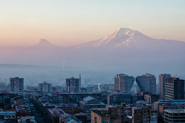 Aerial photography of city buildings — Yerevan, Armenia