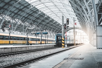 train on station during daytime
