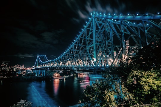 gray bridge under night sky in Brisbane City Australia