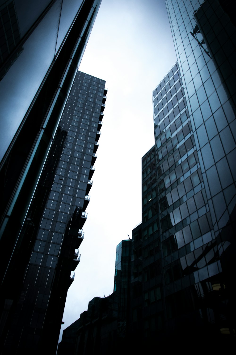 man's eye view of city buildings