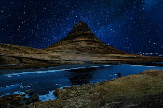 lake near brown mountain in Kirkjufell Iceland