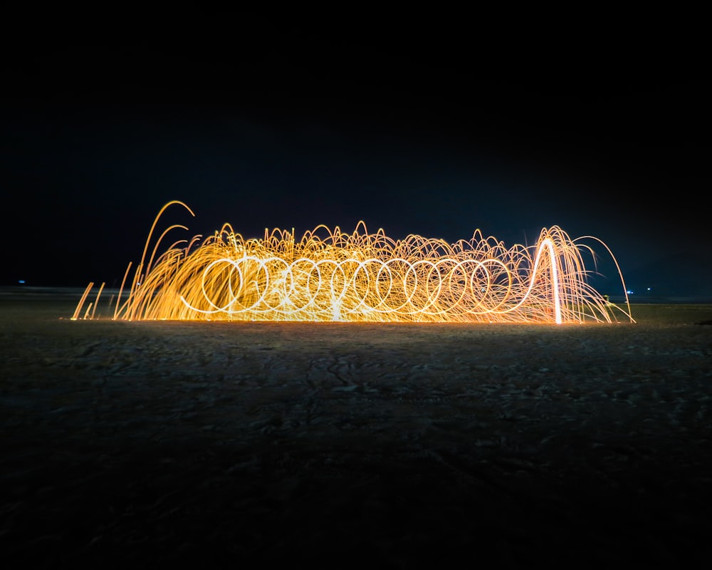 timelapse photography of fire dancers