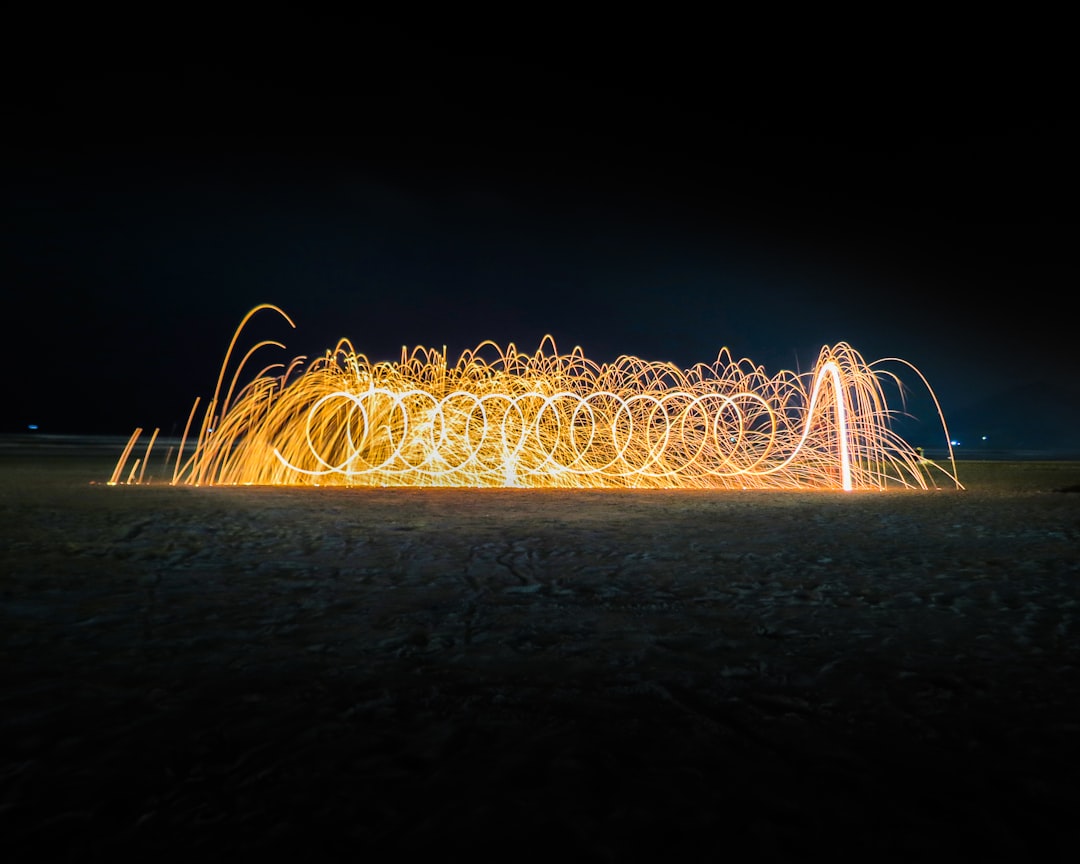 timelapse photography of fire dancers