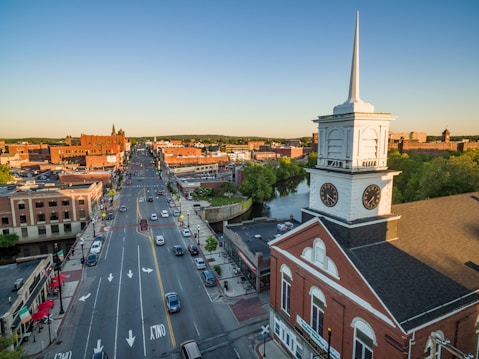 aerial shot of building