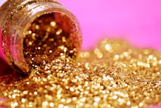 gold glitter with jar