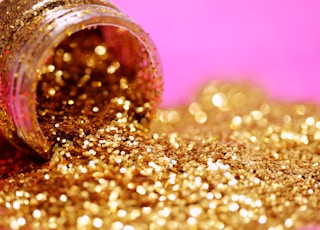 gold glitter with jar
