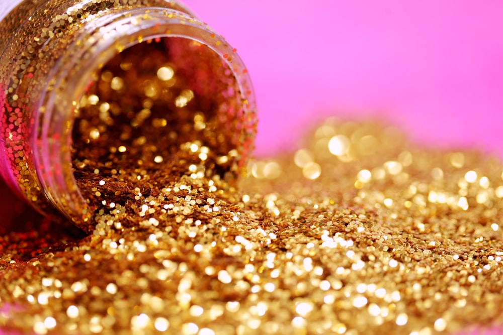 gold glitter with jar | my big letters | www.mybigletters.com | baby shower ideas for girls