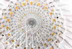 low angle photography of white and yellow dome