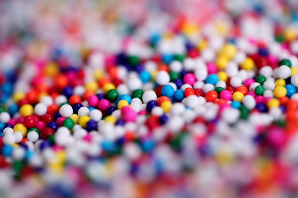 multicolored candy balls