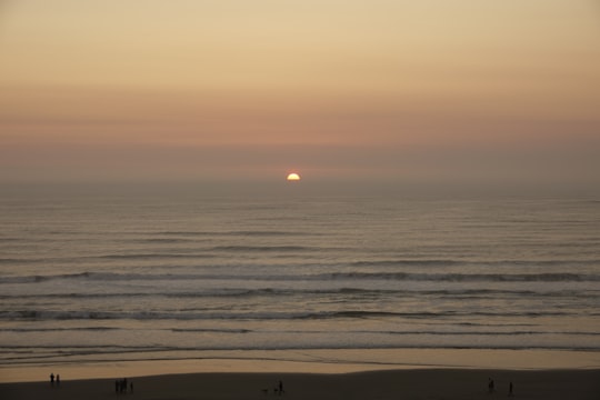 view of sunset across sea in Newport United States