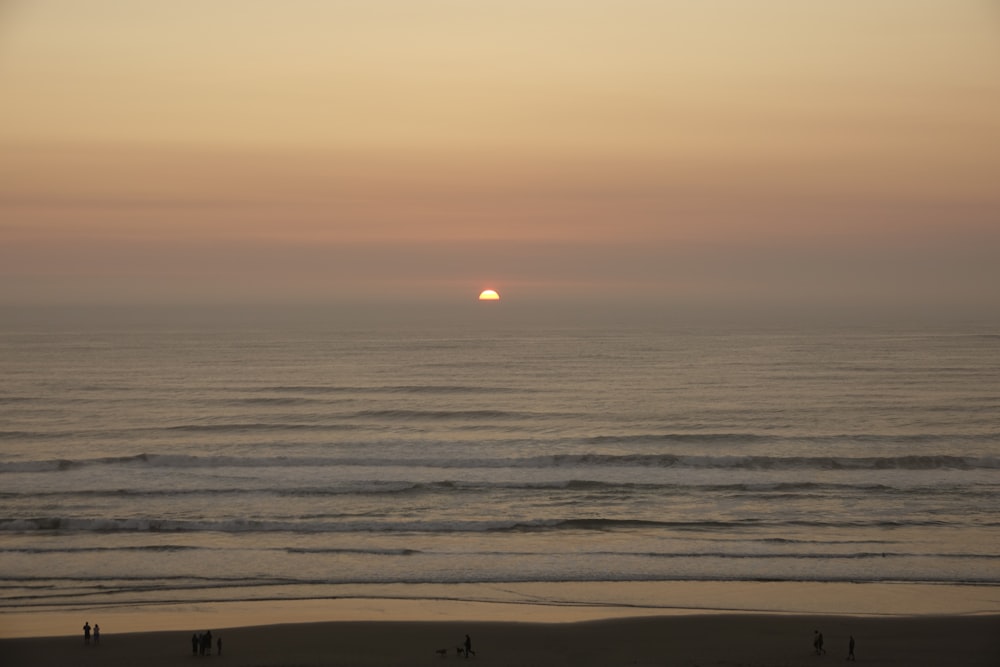 view of sunset across sea