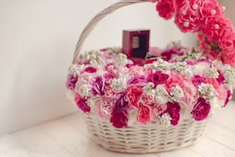 white wicker basket