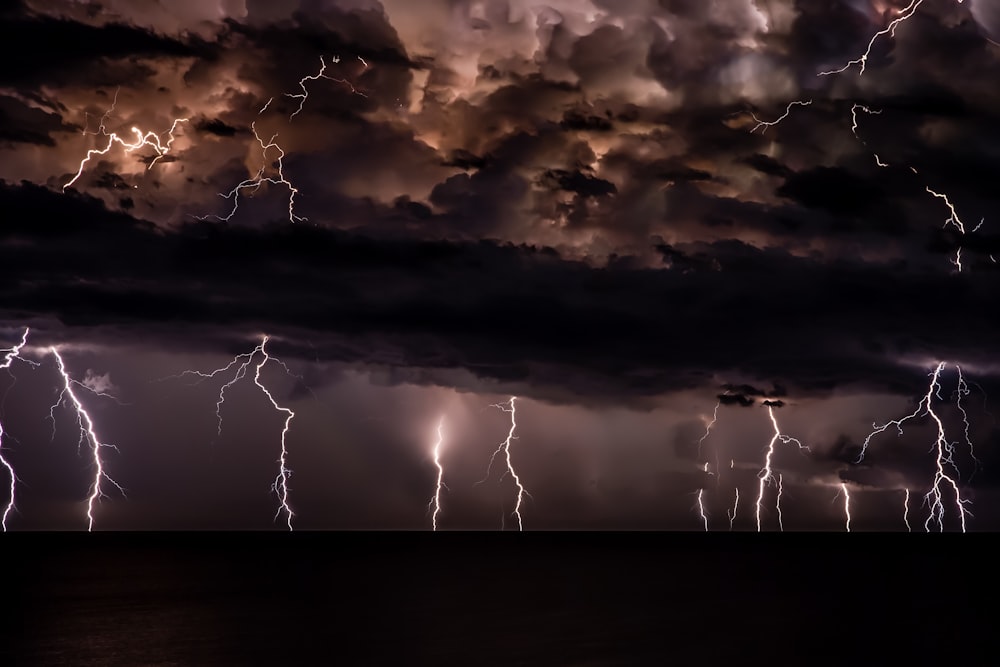 thunderstorm with dark clouds