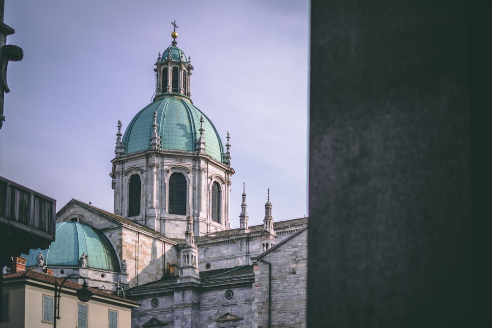 gray and blue dome cathedral