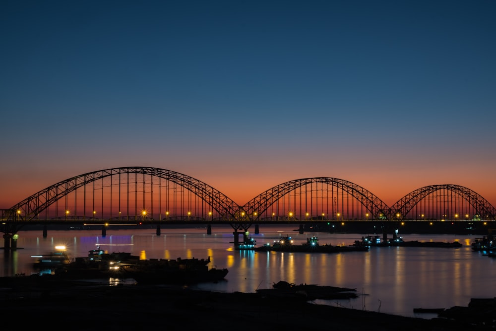 silhouette photo of bridge