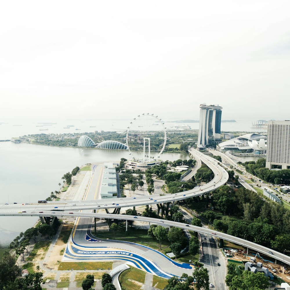 aerial photo of building near body of water at daytime